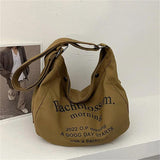 Women's Canvas Tote Bag Letter Print Shoulder Handbag