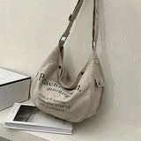Women's Canvas Tote Bag Letter Print Shoulder Handbag