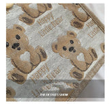 Japanese Bear Linen Tote Bag for Outing