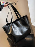 Vintage PU Leather Shoulder Bag Women Large Capacity Tote Handbags