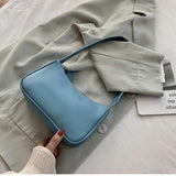 Retro PU Leather Top Handle Bag Small Shoulder Handbag