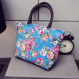 Fashional Floral Printing Women Flap Handbag High Canvas Small Casual Tote Bag