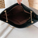 Women PU Leather Chain Handbag Large Top-handle Tote Shoulder Bags