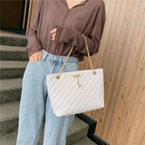 Women PU Leather Chain Handbag Large Top-handle Tote Shoulder Bags