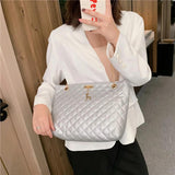 Women PU Leather Chain Handbag Large Top-handle Tote Shoulder Bags