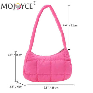 Quilted Shoulder Bag Check Handbag Soft Warm for Travel