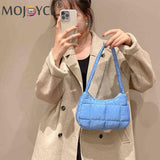 Quilted Shoulder Bag Check Handbag Soft Warm for Travel