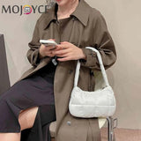 Quilted Shoulder Bag Check Handbag Soft Warm for Travel