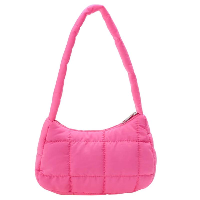 Quilted Shoulder Bag Check Handbag Soft Warm for Travel