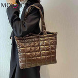 Nylon Quilted Tote Purse Large Capacity for Travel Shopping
