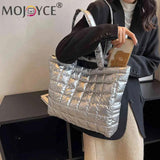 Nylon Quilted Tote Purse Large Capacity for Travel Shopping