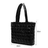 Nylon Quilted Tote Purse Large Capacity for Travel Shopping