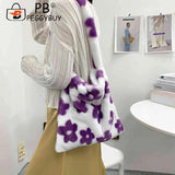 Flower Print Shoulder Bags for Autumn Winter Large Capacity