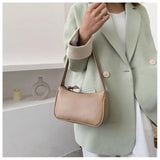 Purple PU Leather Underarm Bag for Women