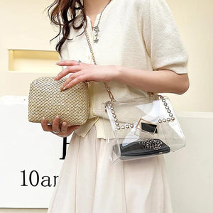 Straw Crossbody Shoulder Bag Beach Rattan Handbag for Women