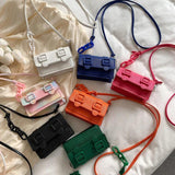 Small Messenger Bags Acrylic Chain Purse Handbag Belt Buckle
