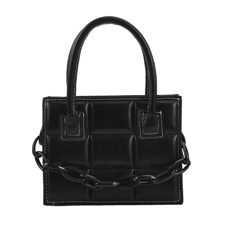 Women Casual Checker Pattern PU Shoulder Bags Crossbody Bag