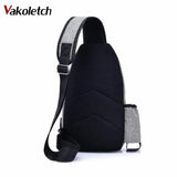 Unisex USB Charge Chest Bag Crossbody Sling Shoulder Bag KL251