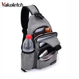 Unisex USB Charge Chest Bag Crossbody Sling Shoulder Bag KL251