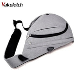 Men's Nylon Sling Bag Multifunctional Shoulder Crossbody USB Charge Chest Bags