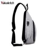Men's Nylon Sling Bag Multifunctional Shoulder Crossbody USB Charge Chest Bags