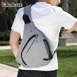 Men's Nylon Sling Bag Multifunctional Shoulder Crossbody USB Charge Chest Bags