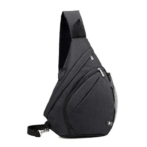 Men's Nylon Sling Bag Multifunctional Shoulder Crossbody USB Charge Chest Bags