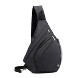 Men's Nylon Sling Bag Multifunctional Shoulder Crossbody USB Charge Chest Bags