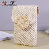 Women Straw Woven Shoulder Bag Summer Beach Holiday Girls Casual Travel Handbag