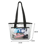 Women PVC Transparent Handbag Clear Shoulder Casual Beach Tote Bag