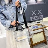 Women PVC Transparent Handbag Clear Shoulder Casual Beach Tote Bag