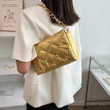 Women Rivet Metal Chain Small Top-handle Bag Casual Shoulder Bag Vintage PU Leat