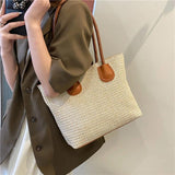 Women Straw Shoulder Bag Beach Rattan Handbag