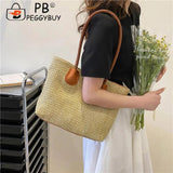 Women Straw Shoulder Bag Beach Rattan Handbag