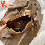 Vintage PU Leather Bucket Bag Large Capacity Handbag for Women