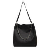 Women Shoulder Bags Solid Casual Chain Decor Underarm Bag Purse Handbags