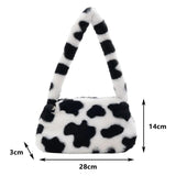 Leopard Print Furry Plush Shoulder Bag for Women
