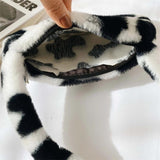 Leopard Print Furry Plush Shoulder Bag for Women