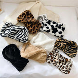 Leopard Print Furry Plush Shoulder Bag for Women