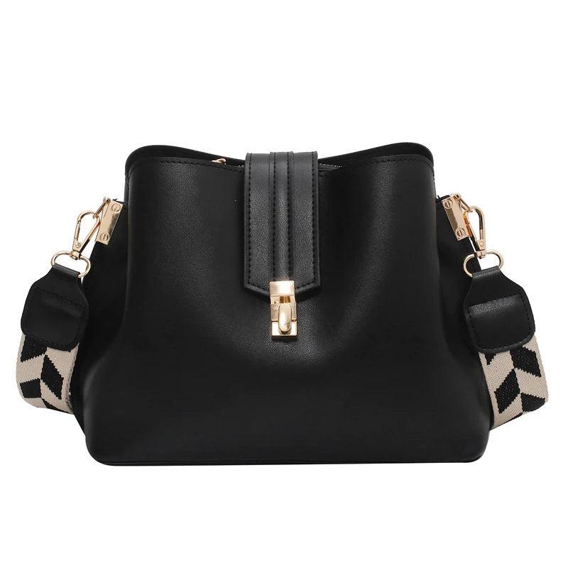 Fitshinling PU Women's Bag Casual Solid Pliad Belt Female Handbag
