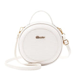 Crocodile Pattern Circle Crossbody Bag Faux Leather Shoulder Handbag