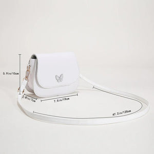 Women Butterfly Leather Shoulder Bag Small Square Bag Handbag
