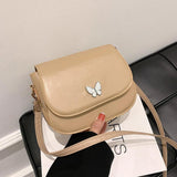 Women Butterfly Leather Shoulder Bag Small Square Bag Handbag