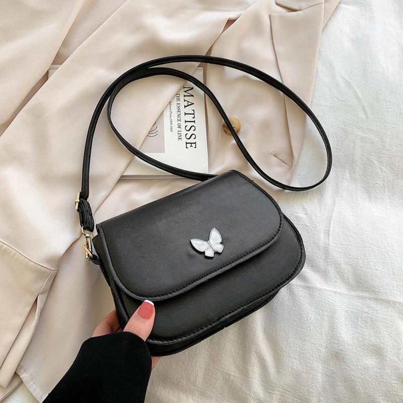Butterfly Crossbody Bags for Women Solid Flap Shoulder Bags Lady Small