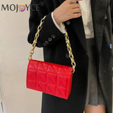 Geometric Pattern Shoulder Bag Acrylic Chain Small Flap Handbag
