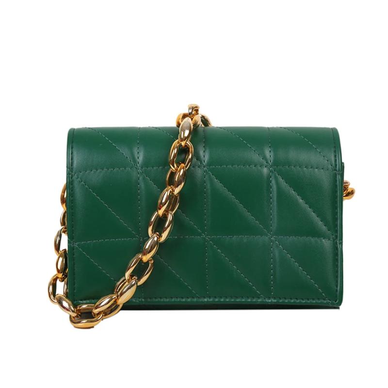 Geometric Pattern Shoulder Bag Acrylic Chain Small Flap Handbag