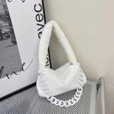 Women Plush Underarm Bags Soft Fluffy Casual Shoulder Bag Winter