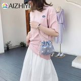 Vintage Women Top-Handle Bags Solid Shoulder Summer Beach Woven Handbags