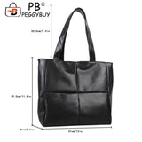 Women PU Leather Handbag Large Capacity Cotton Padded Lattice Pattern