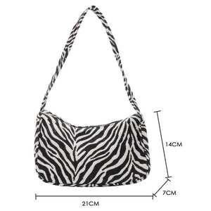Vintage Animal Pattern Underarm Purse Small Shoulder Handbags